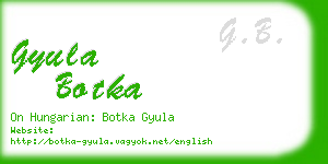 gyula botka business card